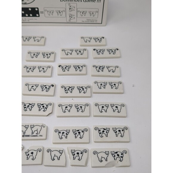 Vintage 1992 Meowminoes Cat Dominoes Game Missing and Broken Tiles Incomplete - Picture 7 of 10